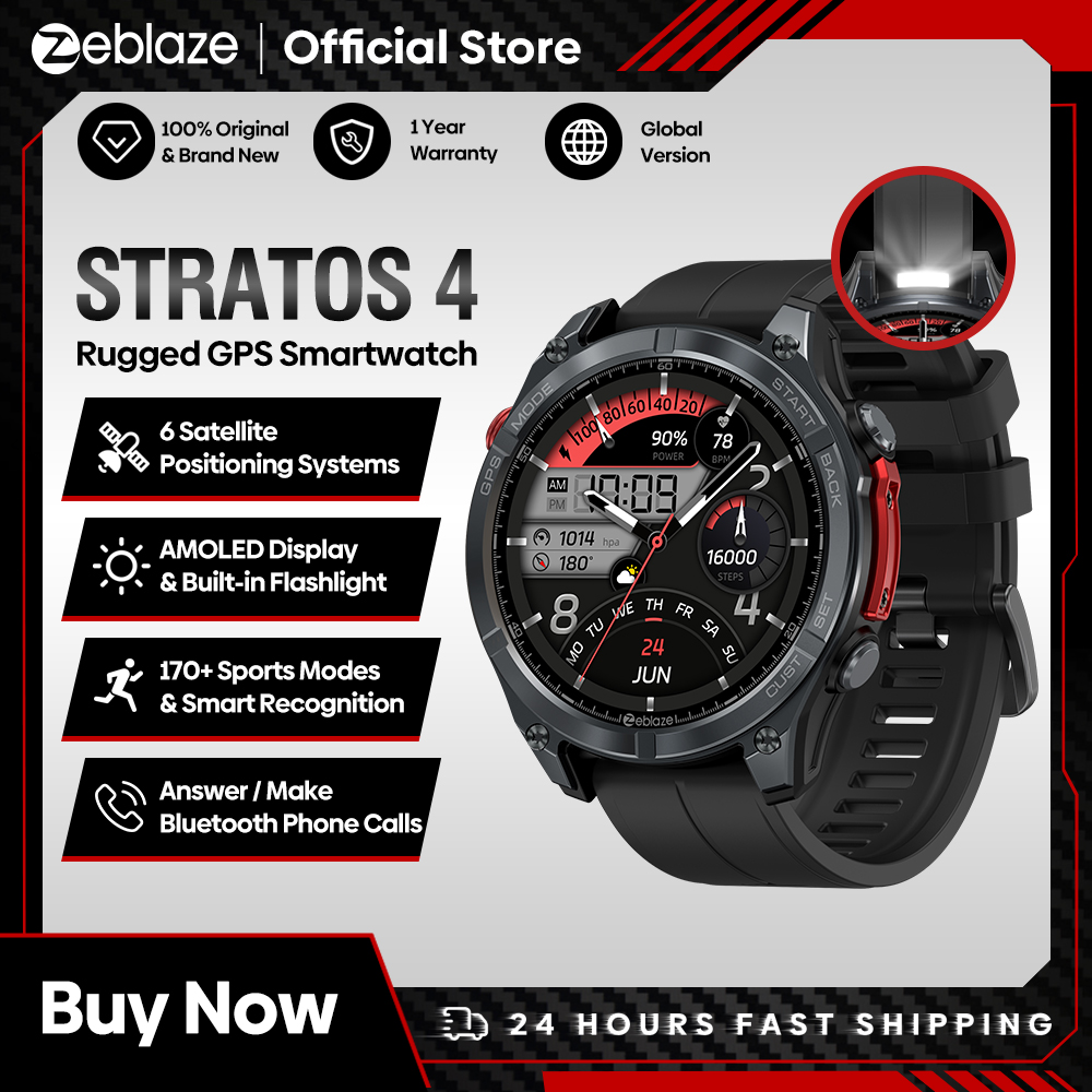 NIEUW Zeblaze Stratos 4 GPS Sm - Altimeter Compass Watch recensie en prijs